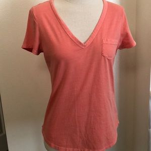 Gap Short Sleeve Vintage Wash V Neck 